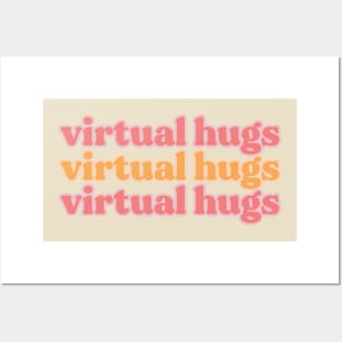 Peachy Virtual Hugs Social Distancing Posters and Art